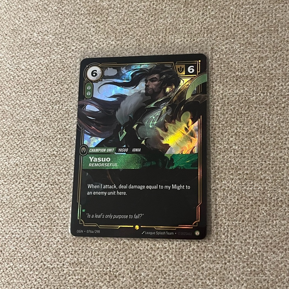 Yasuo 076a/298 Remorseful (Alternate Art) - Origins (OGN) Riftbound League Card